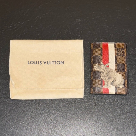 Louis Vuitton Chapman Brothers Rhino Brown Damier Ebene Pocket Organizer de Poch - Picture 2 of 10
